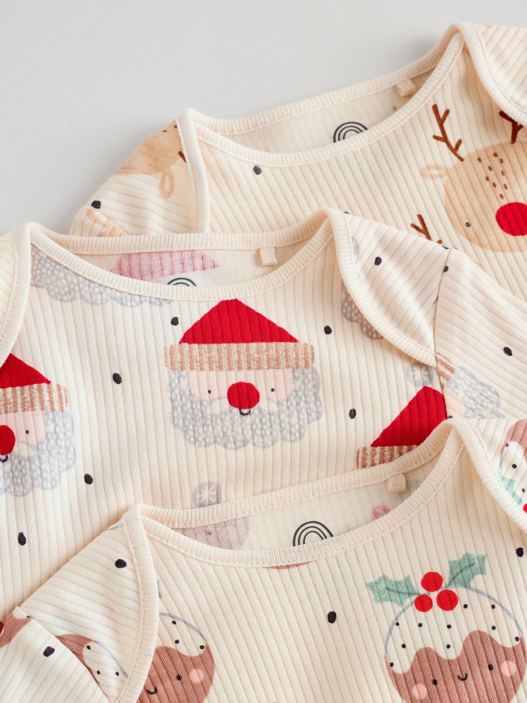 Multi - Verpakking van 3 Kerstmis Baby Bodysuits