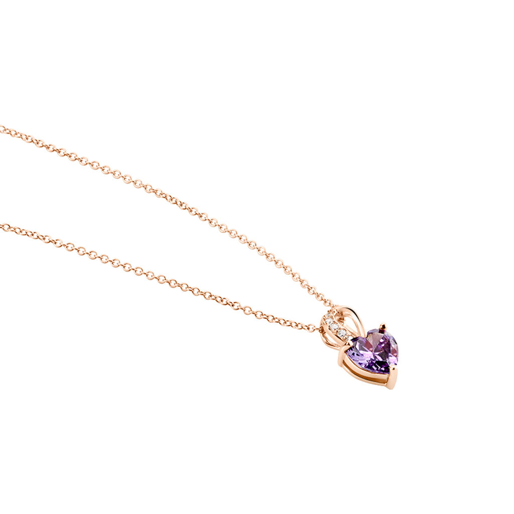 Collier Argent Rose Atieno Oxyde De Zirconium