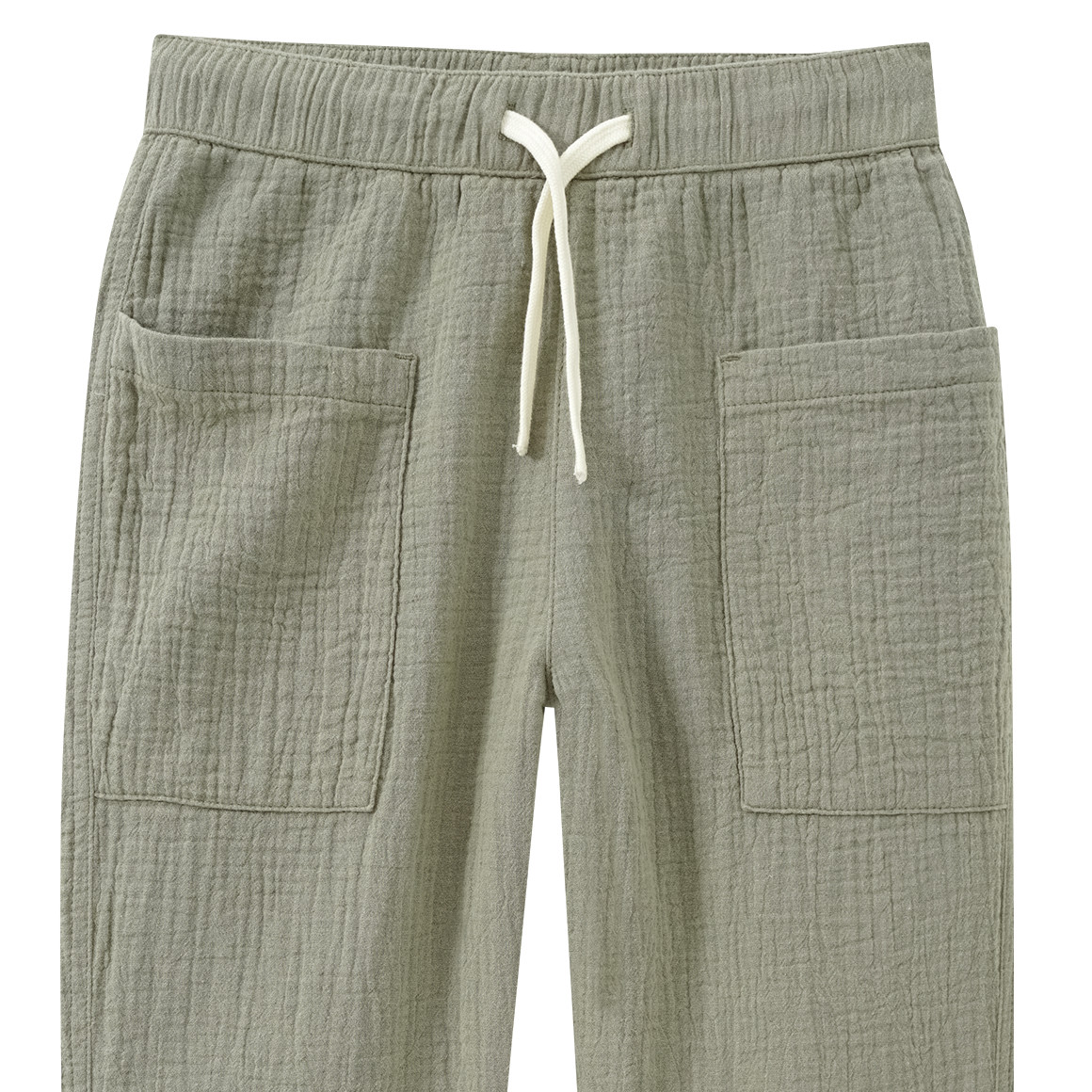 Topolino Pure Collection Kinder Musselin-Hose mit Elastikbund oliv