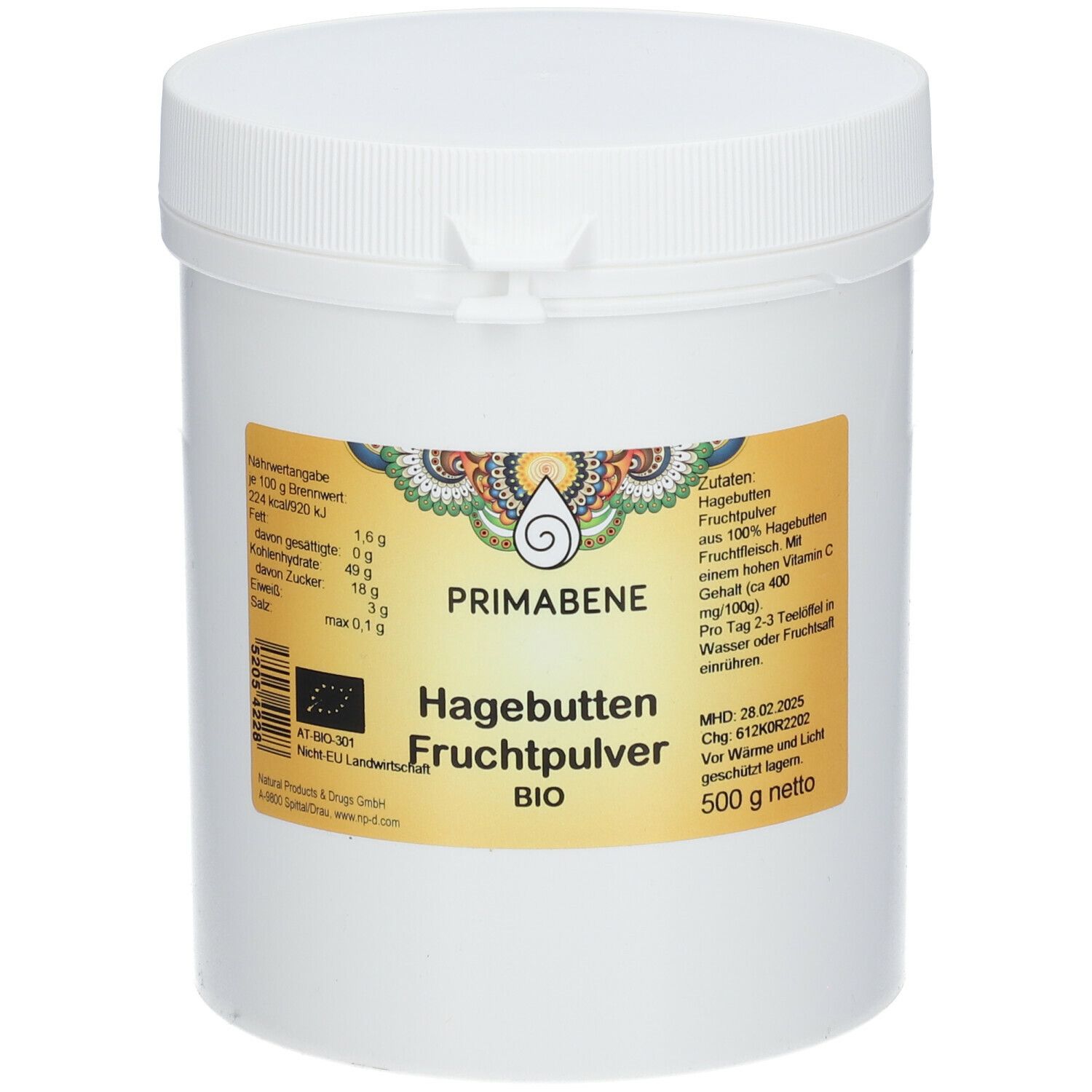 PRIMABENE Hagebuttenfrucht Pulver BIO