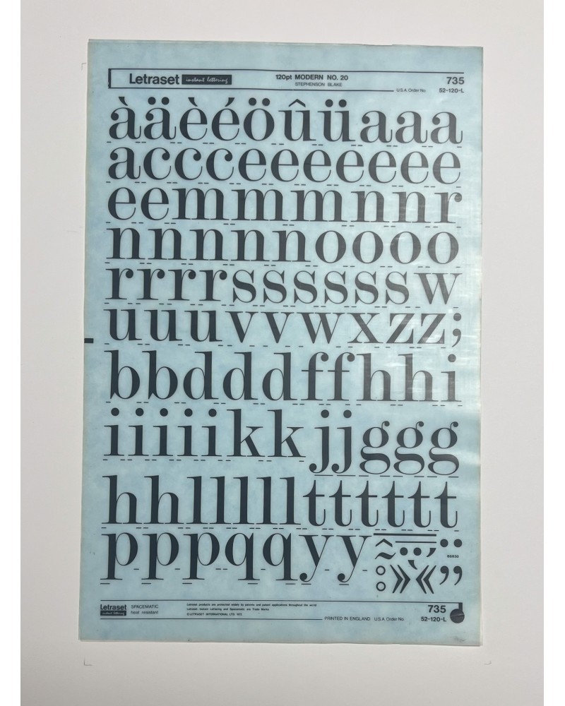 letraset-735- MODERN NO.20 - 120pt