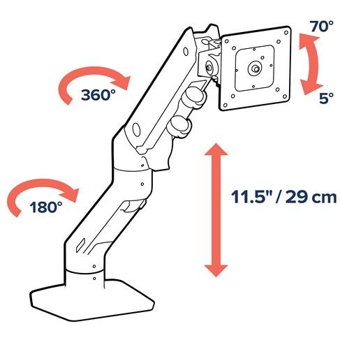 Ergotron HX Series 45-475-216 support d'écran plat pour bureau 124,5 cm (49