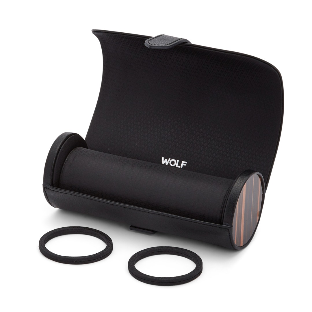 Wolf 1834 Roadster 3er Uhrenrolle Schwarz