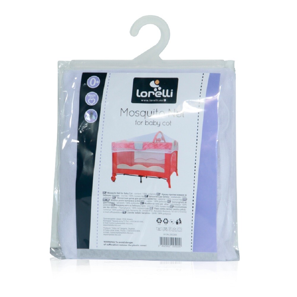 Lorelli Moskitonetz Reisebett 120 x 60 cm Insektenschutz Befestigung Gummiband transparent