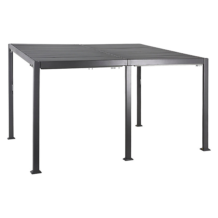 Tonnelle aluminium Hespéride Avila graphite 4 x 3 m