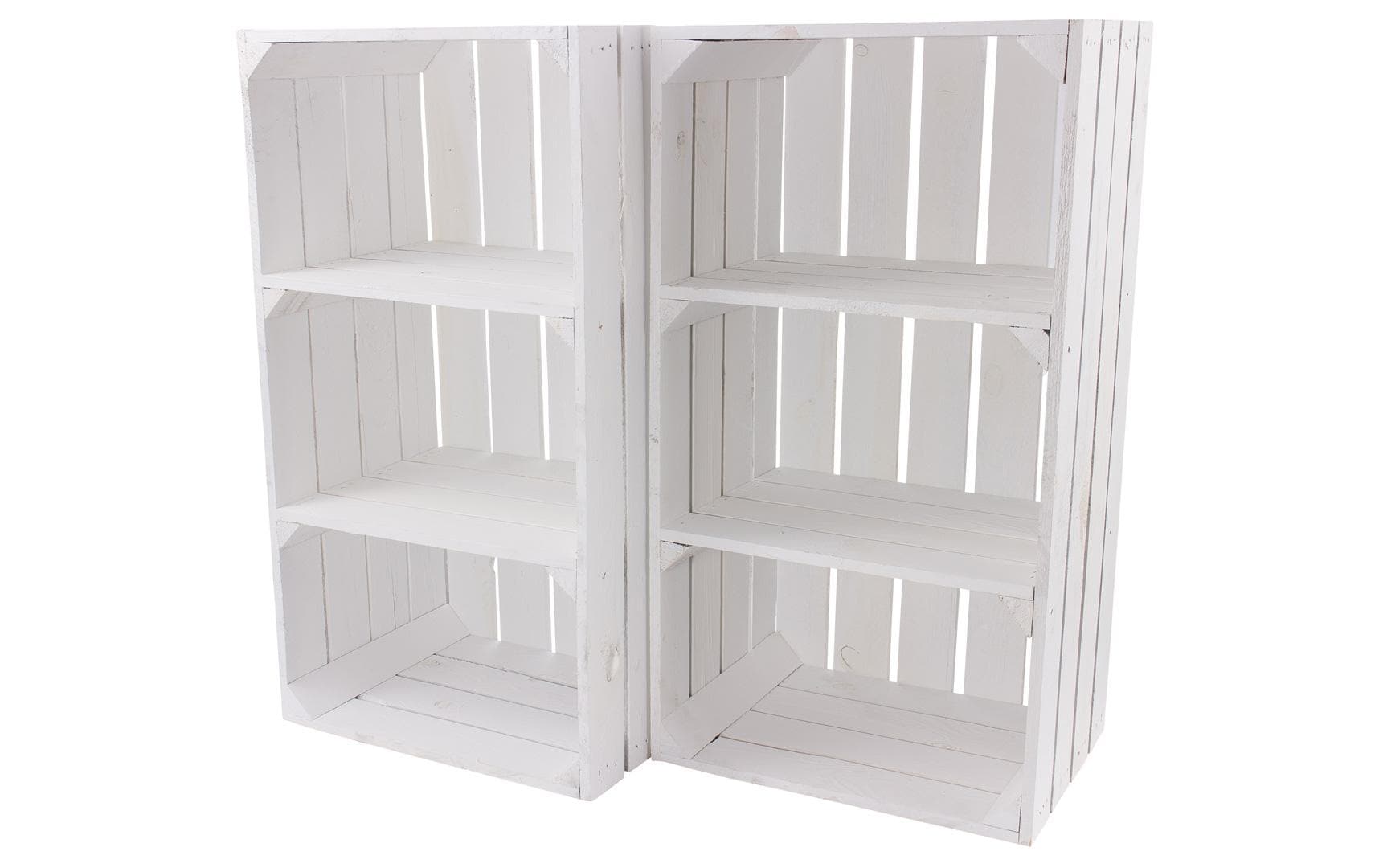 Regal Vintage Weiss 40 x 75 cmRegal im Holzharassen Stil