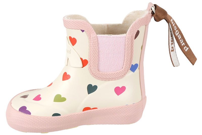 BISGAARD BAREFOOT RUBBER BEIGE GUMMISTVØLE MED HJERTER