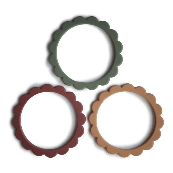 Mushie Bracelets de dentition en silicone - Set de 3