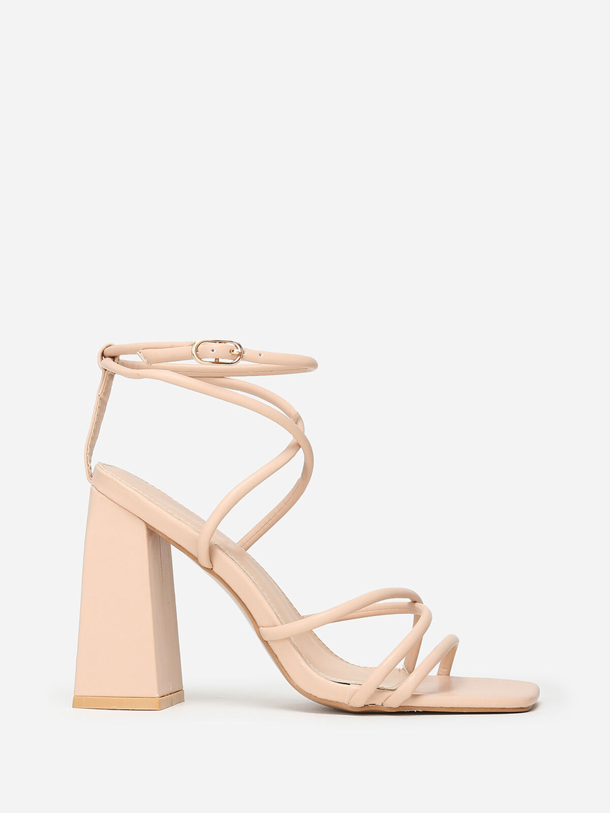 Sandales à fines brides en simili- Beige