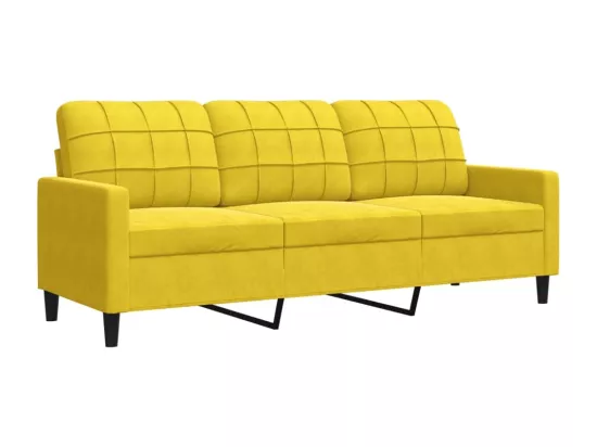 Ensemble de canapés 4 pièces avec coussins Jaune Velours