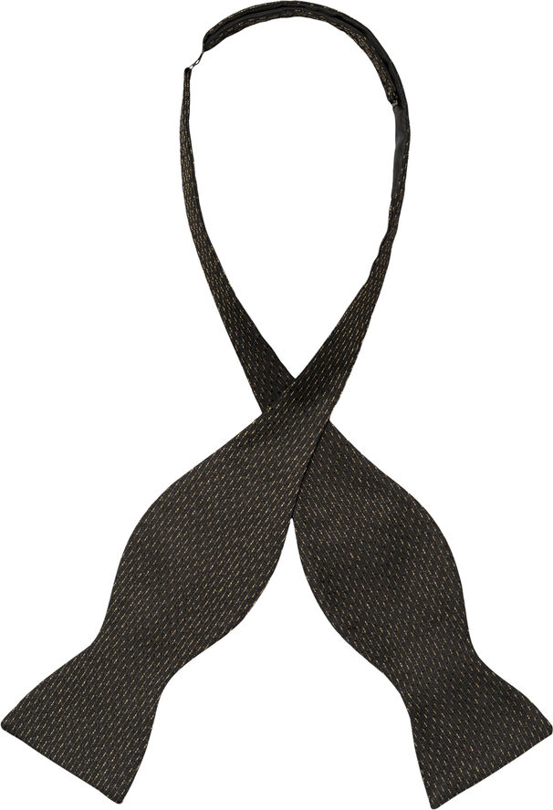 ETON Black Semi Solid Silk Bow Tie - Self Tied Sort