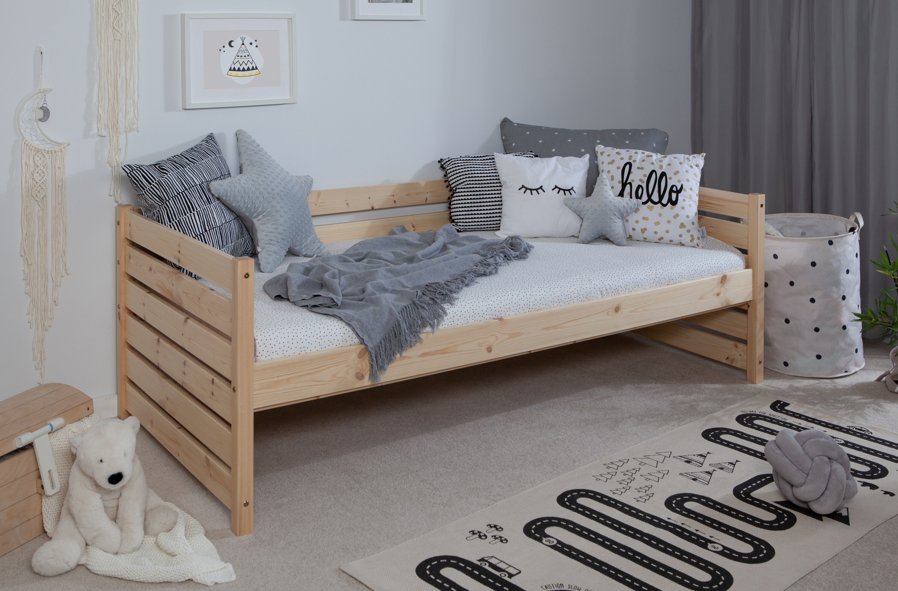 TiCAA Sofabett Naomi 90x200, Kiefer massiv