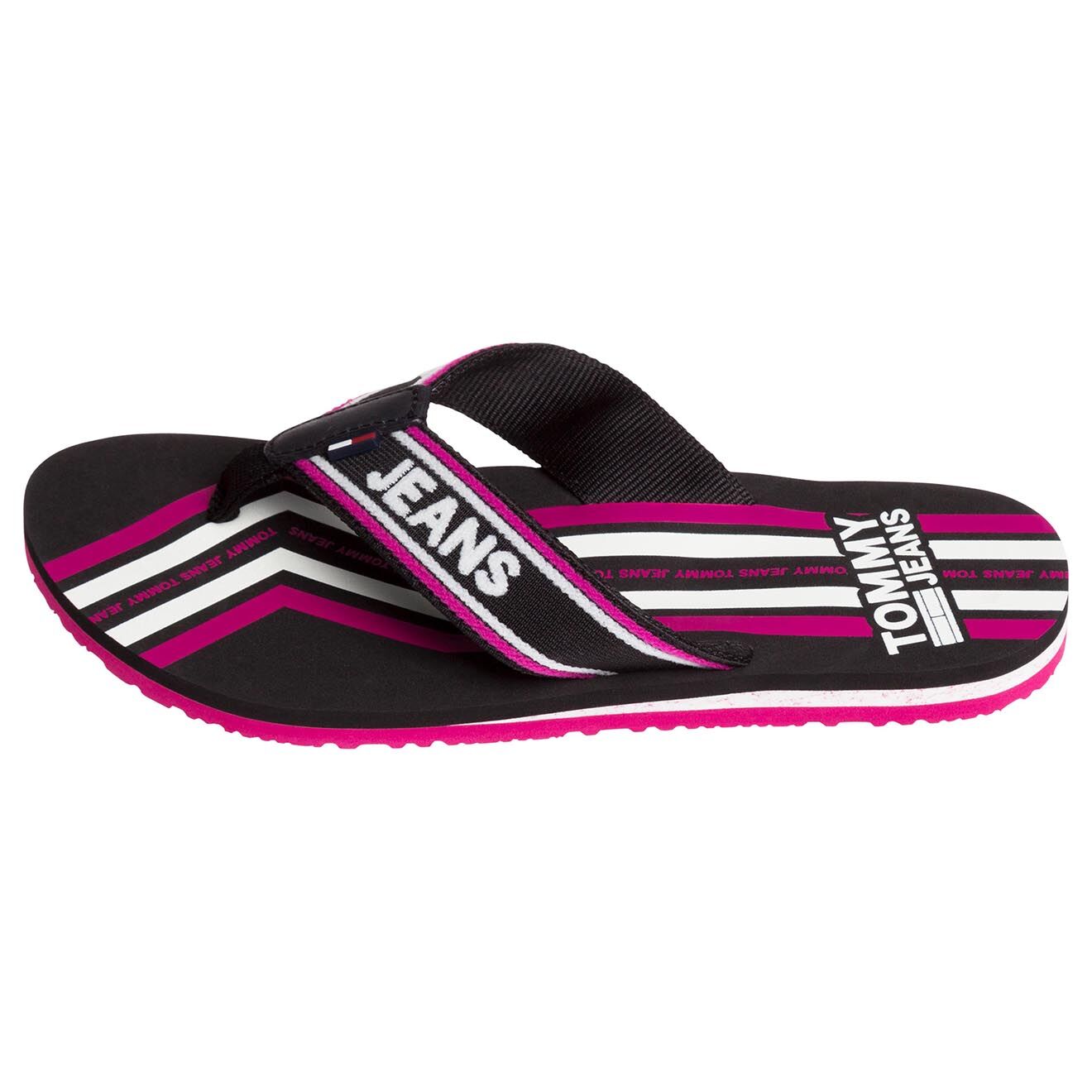 Tommy Hilfiger Tongs Pop Webbing Beach noir/rose/blanc