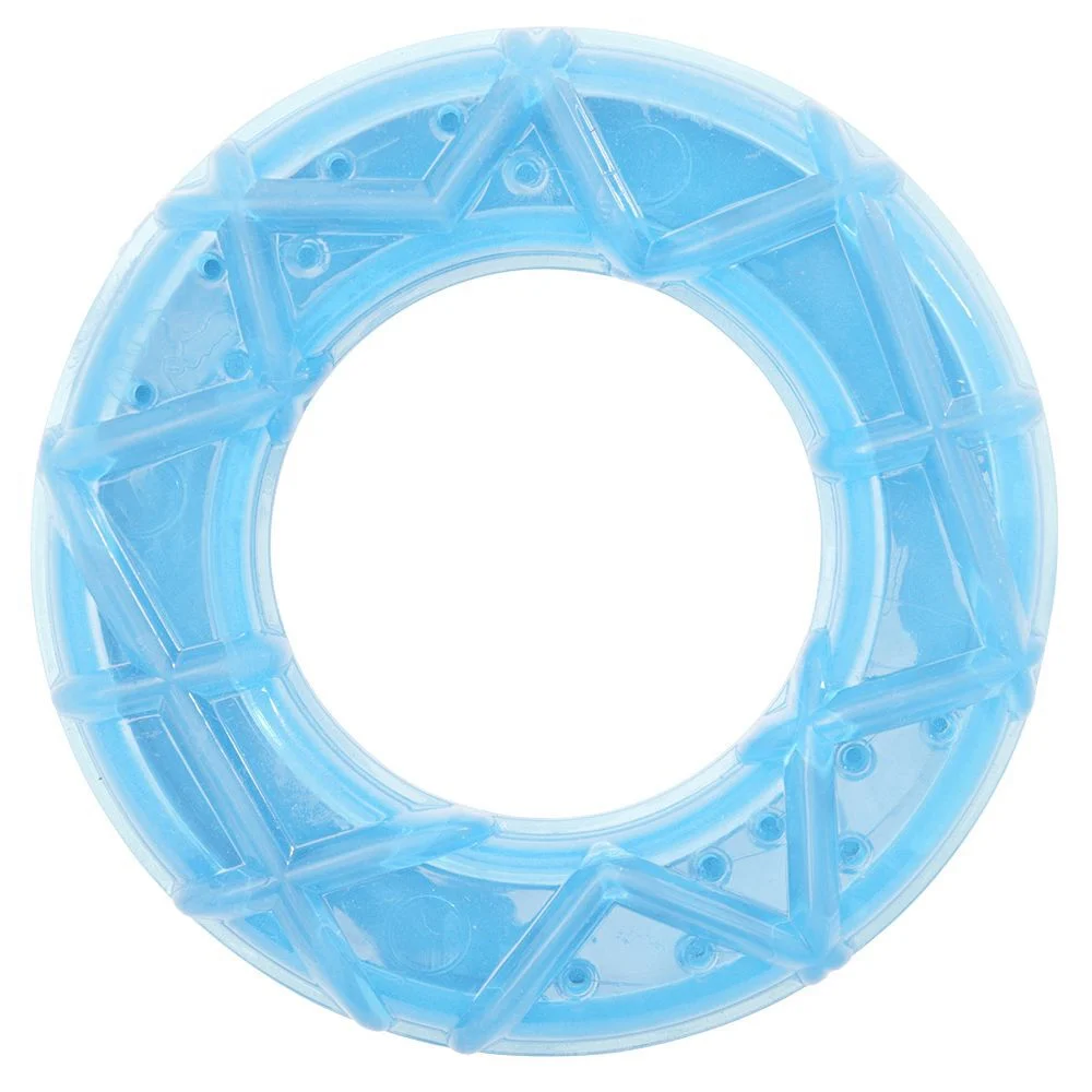 Jouet pour chien rafraîchissant anneau bleu caoutchouc L13cm