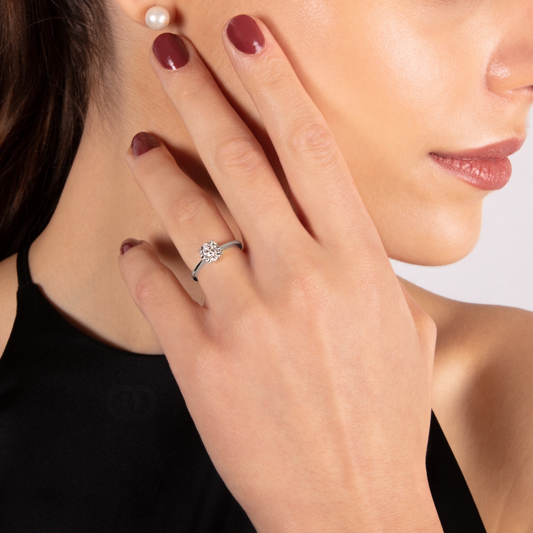 Verlobungsring 750/18 K Weissgold mit Diamanten 0.25 ct H/si by CHRISTIAN