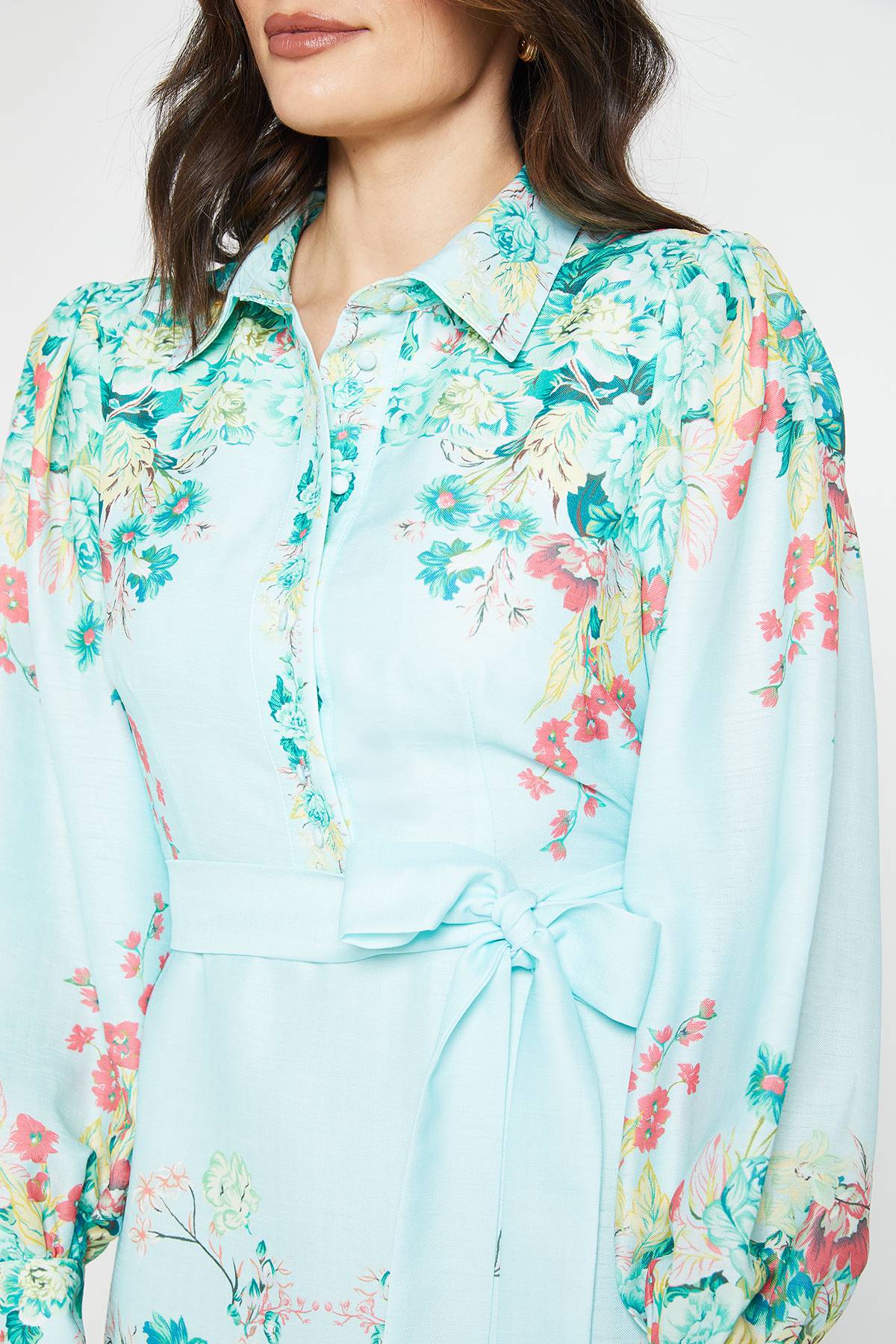 Wallis Robe Chemise Longue À Imprimé Floral Localisé