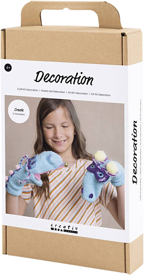 Creativ Company DIY Kit Dekoration, Strømpedukke monster