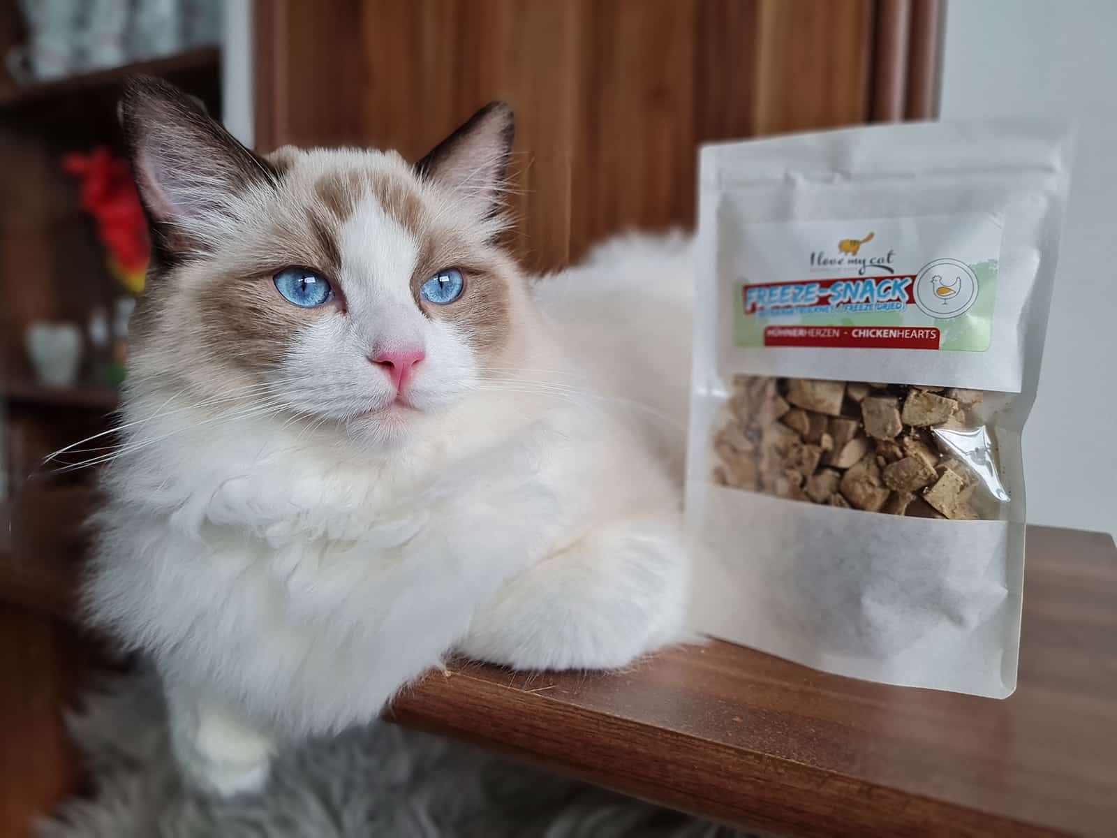 I love my cat Gesunder Freeze-Snack für Katzen - Hühnerherzen (gefriergetrocknet)