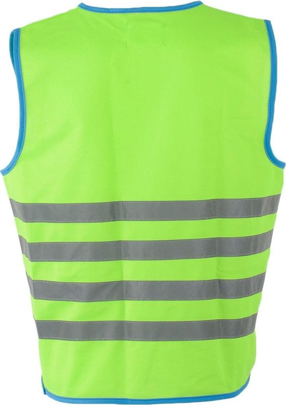 Wowow Veiligheidshesje kind met rits EN 1150 - Fun Fietsjas - Maat M  - Unisex - groen/blauw/zilver