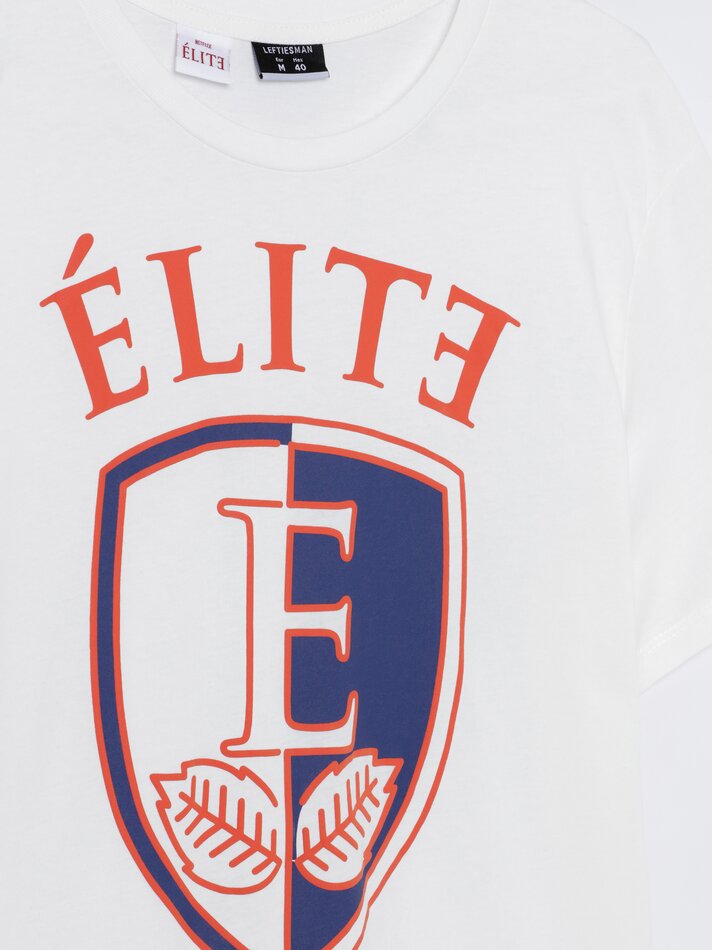 Camiseta Elite Netflix com estampa - Off White