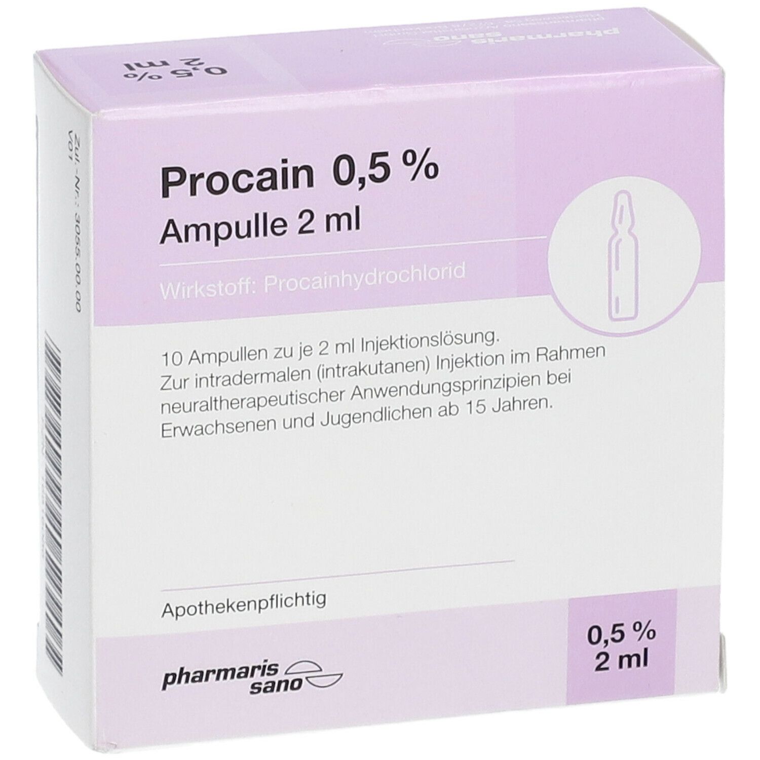 PROCAIN pharmarissano 0,5% Inj.-Lsg.Ampullen 2 ml