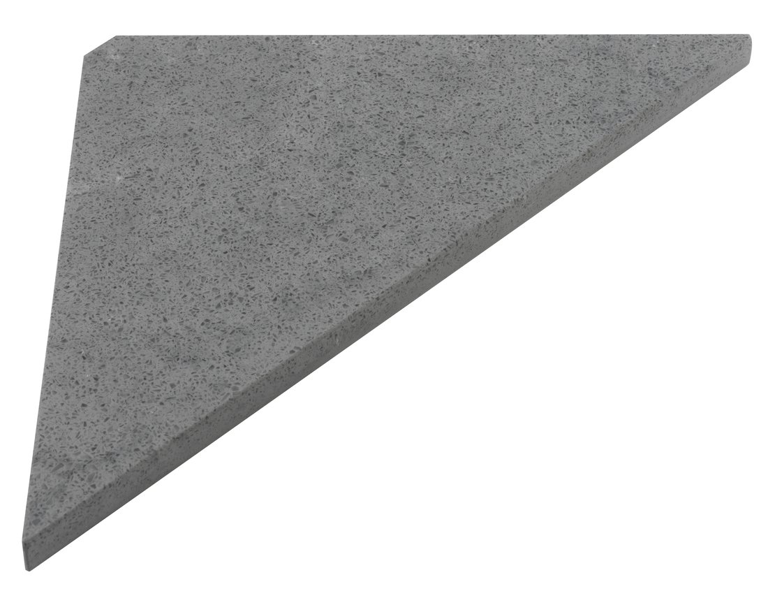 Sapho Abeline hoekplanchet 25x25cm solid surface grijs beton