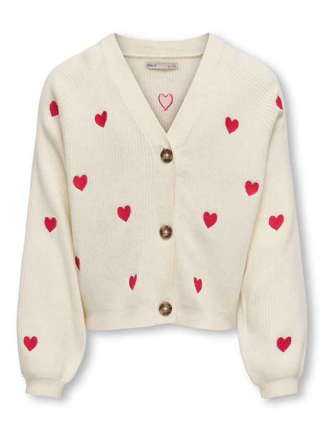 KIDS ONLY Strickjacke »KOGDANA LIFE LS HEART VNECK CARDIGAN KNT« 1 Stk. tlg.