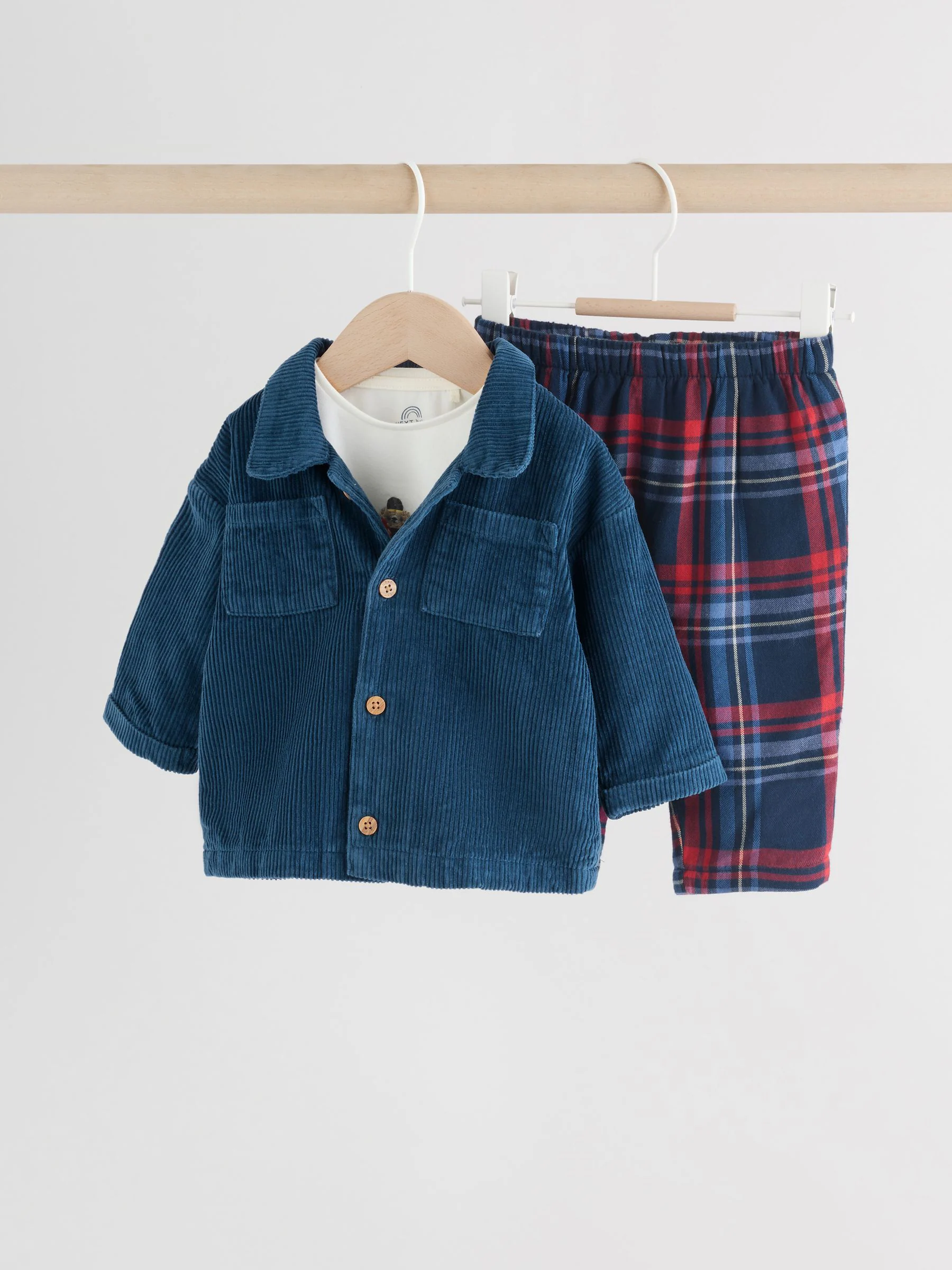 Marineblauw/Rode beer - Baby Shacket Top and Leggings Set (0mths-2yrs)