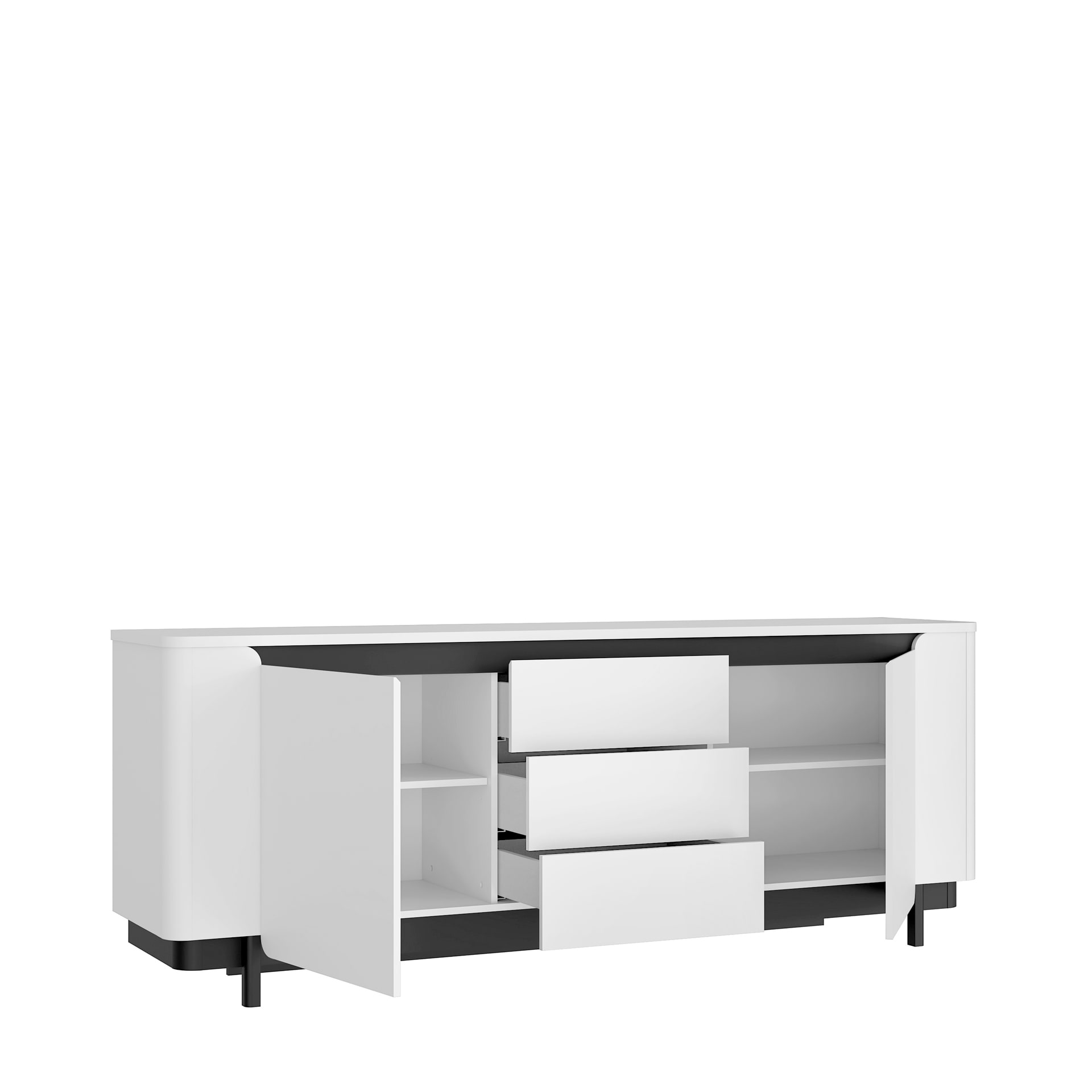 Sideboard VODOL 205x78 cm Sand/Schwarz
