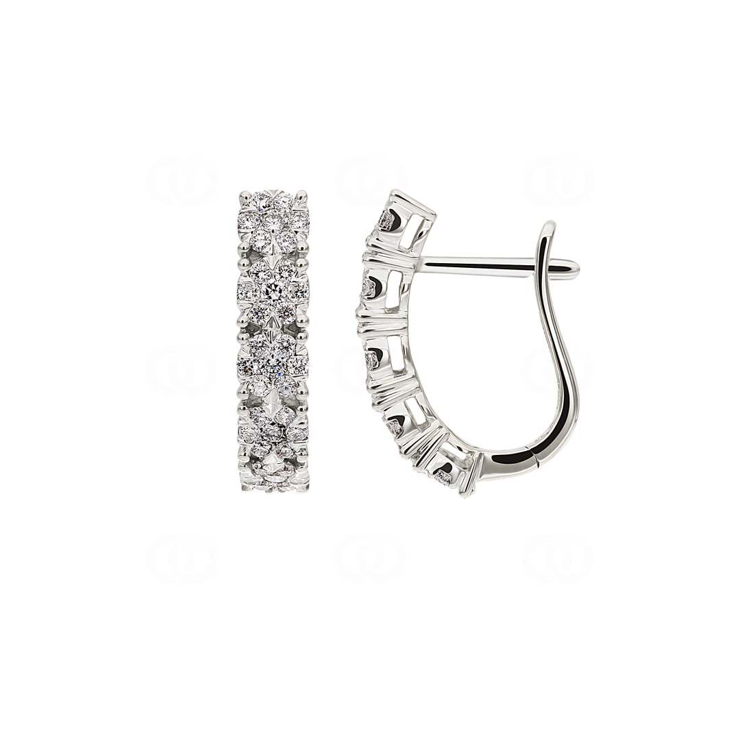 0.90 Karat Diamant-Kreolen 750/18 K Weissgold