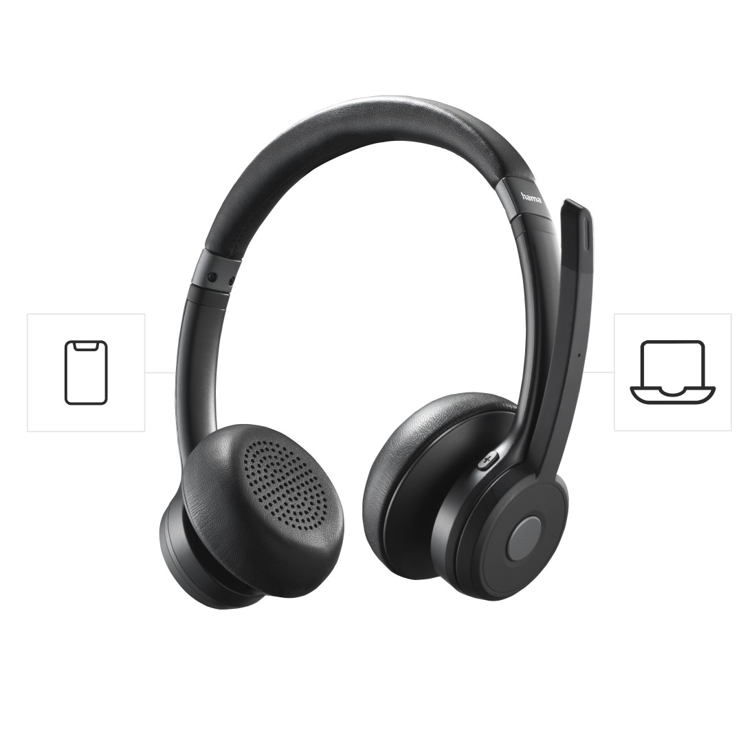BT700 Bluetooth 5.2 Kopfhörer Over-Ear Office Headset mit Mikrofon (00139938) - Schwarz