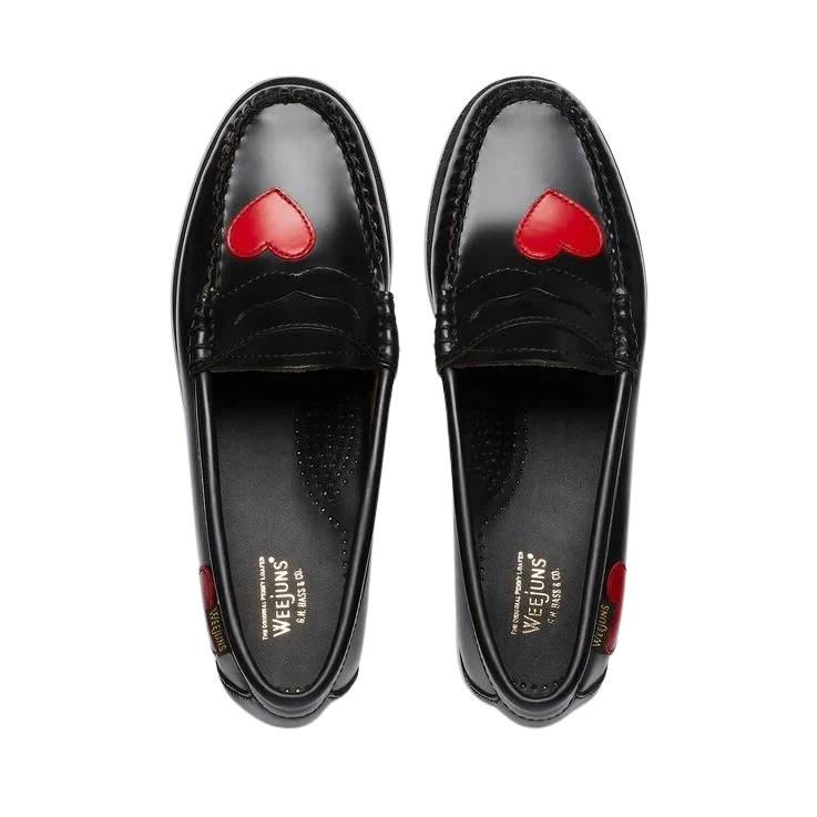 G.H BASS  Weejun Penny Love loafers - Black Leather/Red