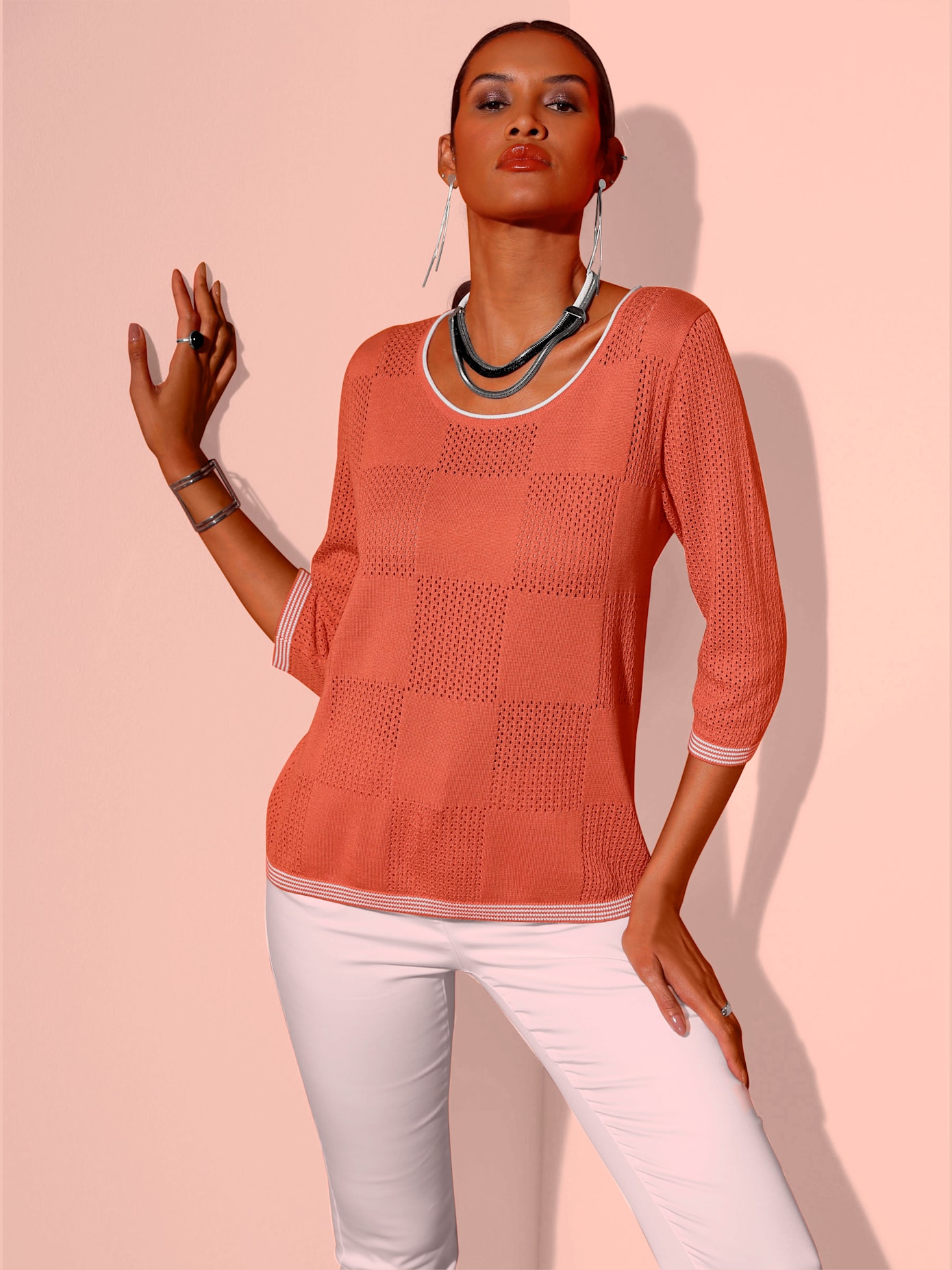 Pull mélange coton-viscose