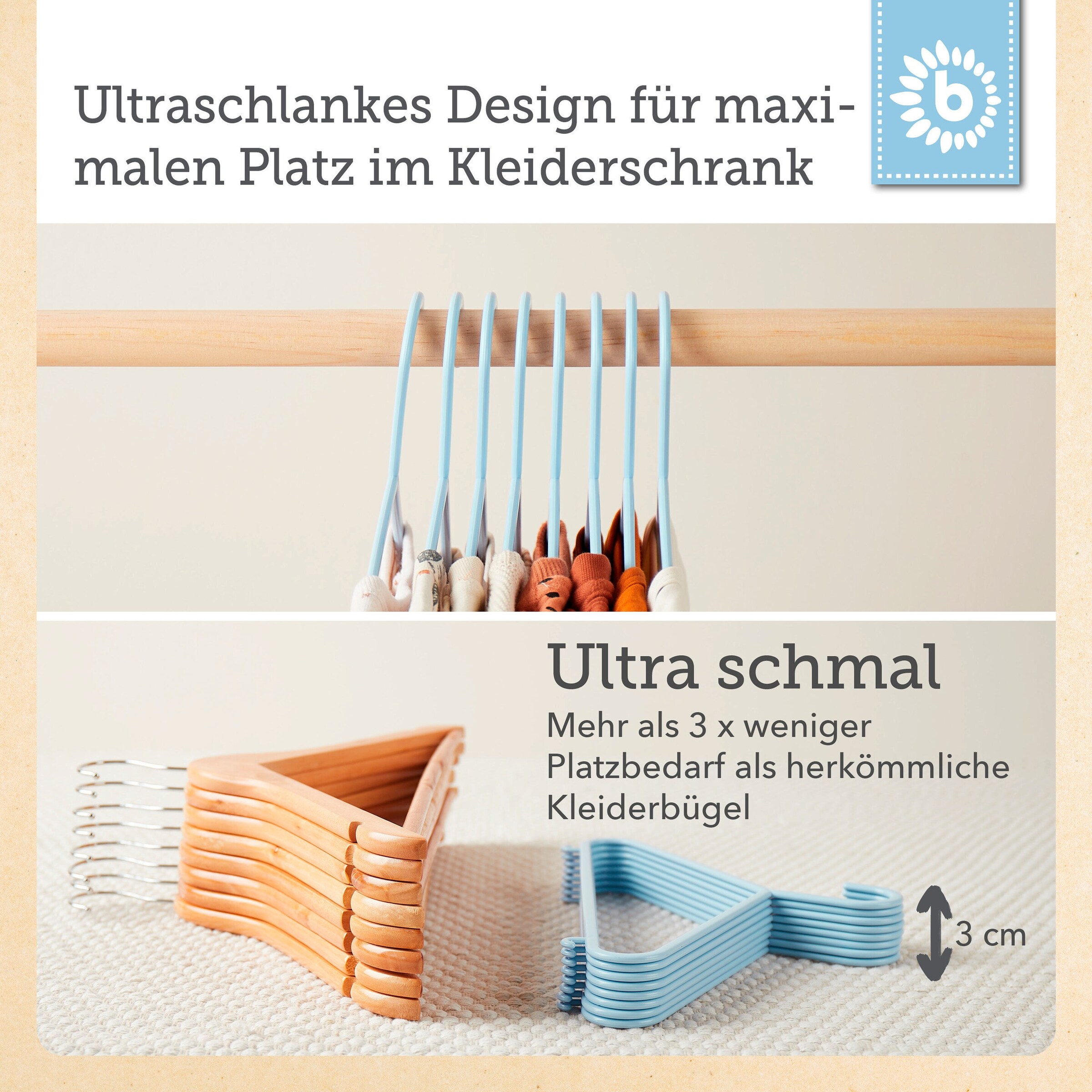 Bieco Kleiderbügel Kinder 16 St Trend blau Trend Blau