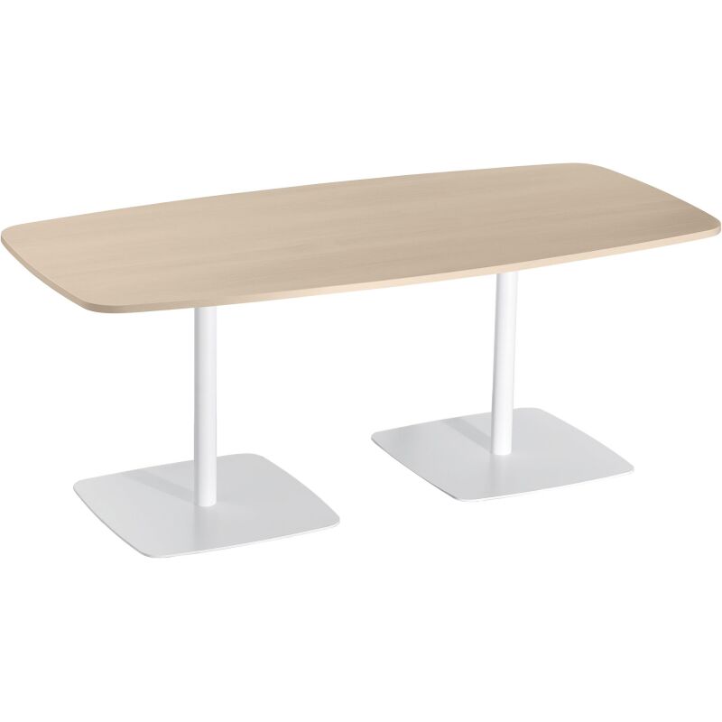 Table de réunion Arti 8 places L 190 x P 90cm pied métal blanc