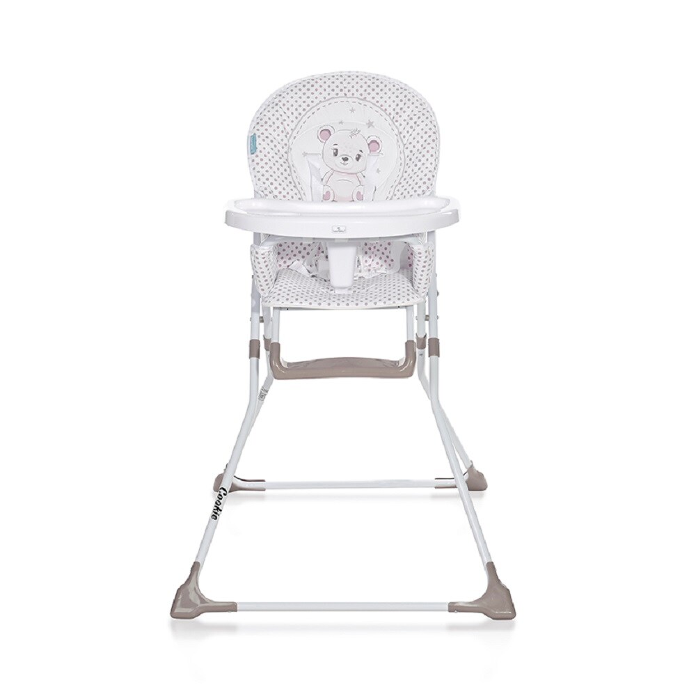 Lorelli Kinderhochstuhl Cookie, Bechervertiefung, abwaschbarer Stoff, klappbar beige
