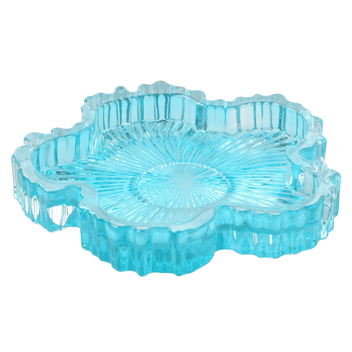 My Home Kerzenhalter in Blumen-Form hellblau