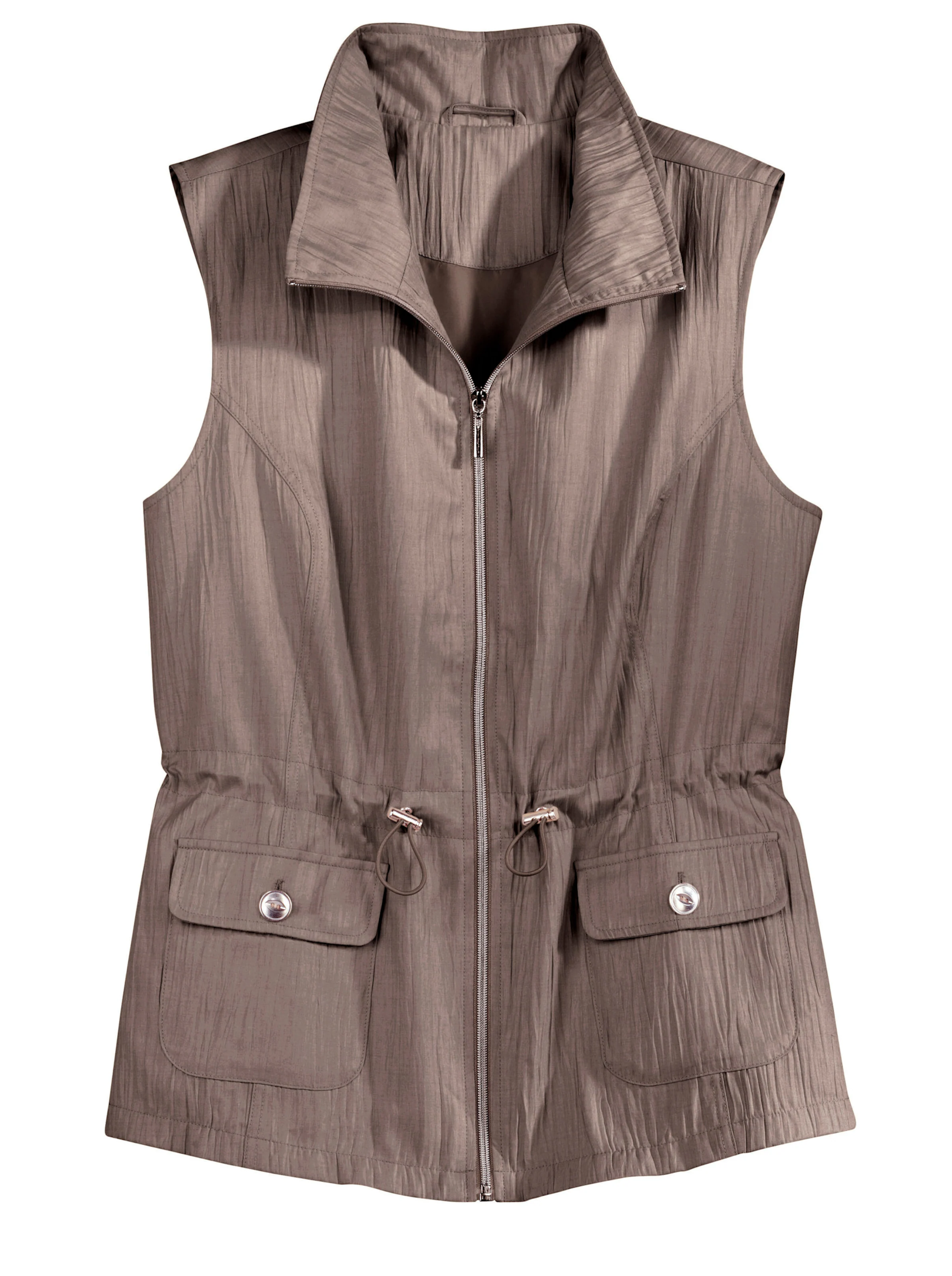 Longweste in taupe