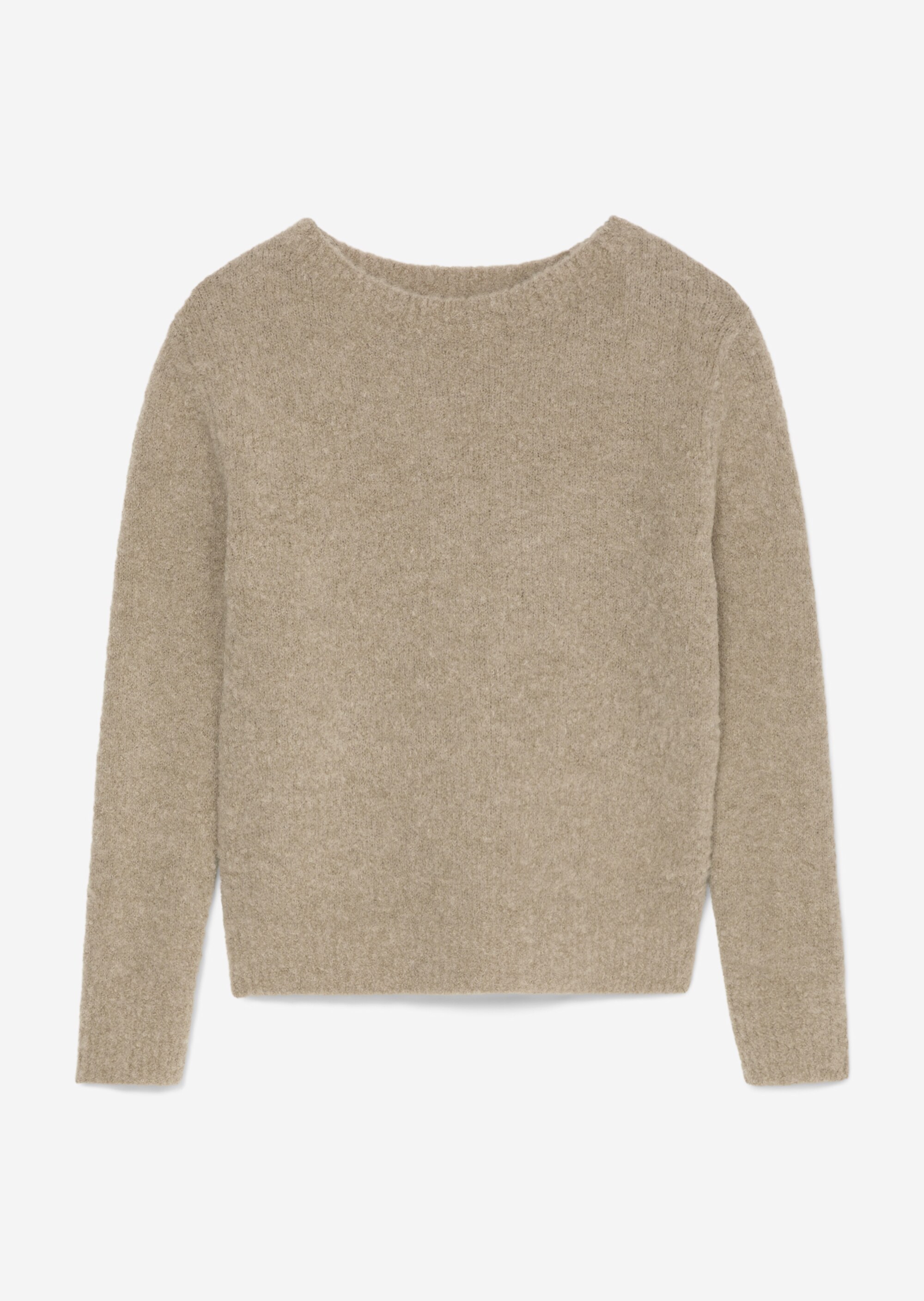 Bouclé-Pullover regularaus Schurwolle-Alpakawolle-Mix