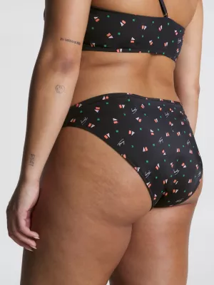 Calcinha de biquíni ousada com estampa exclusiva