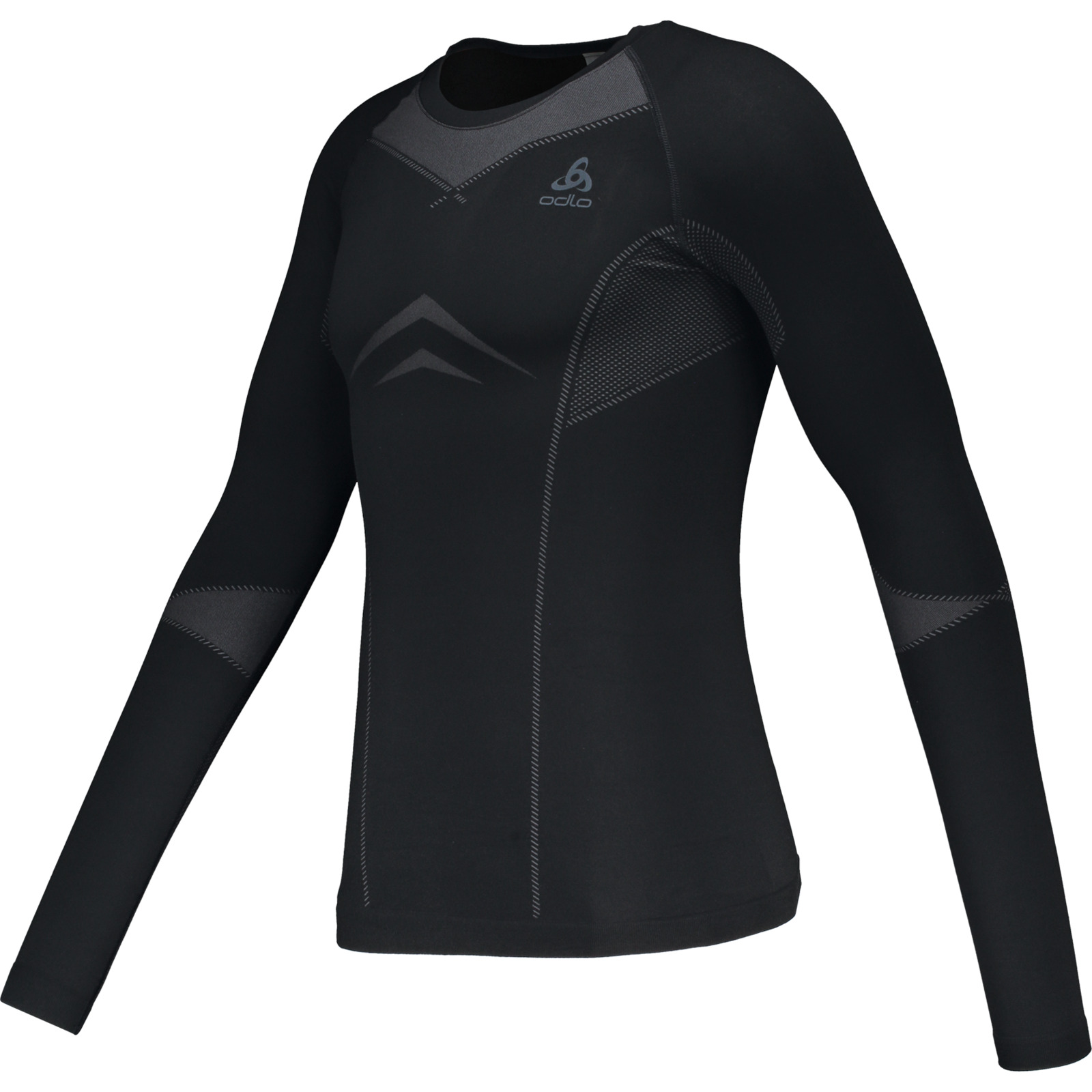 Odlo Herren-Langarmshirt Performance Evo Warm Base Layer XL, schwarz