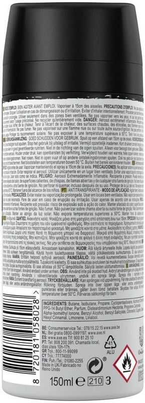 6x Axe Anti-transpirant Spray Gold 150 ml