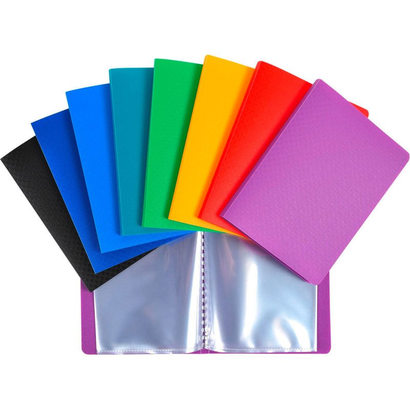 Protège-documents Opak Exacompta polypropylène 11 x 15 cm 20 pochettes - 40 vues couleurs assorties