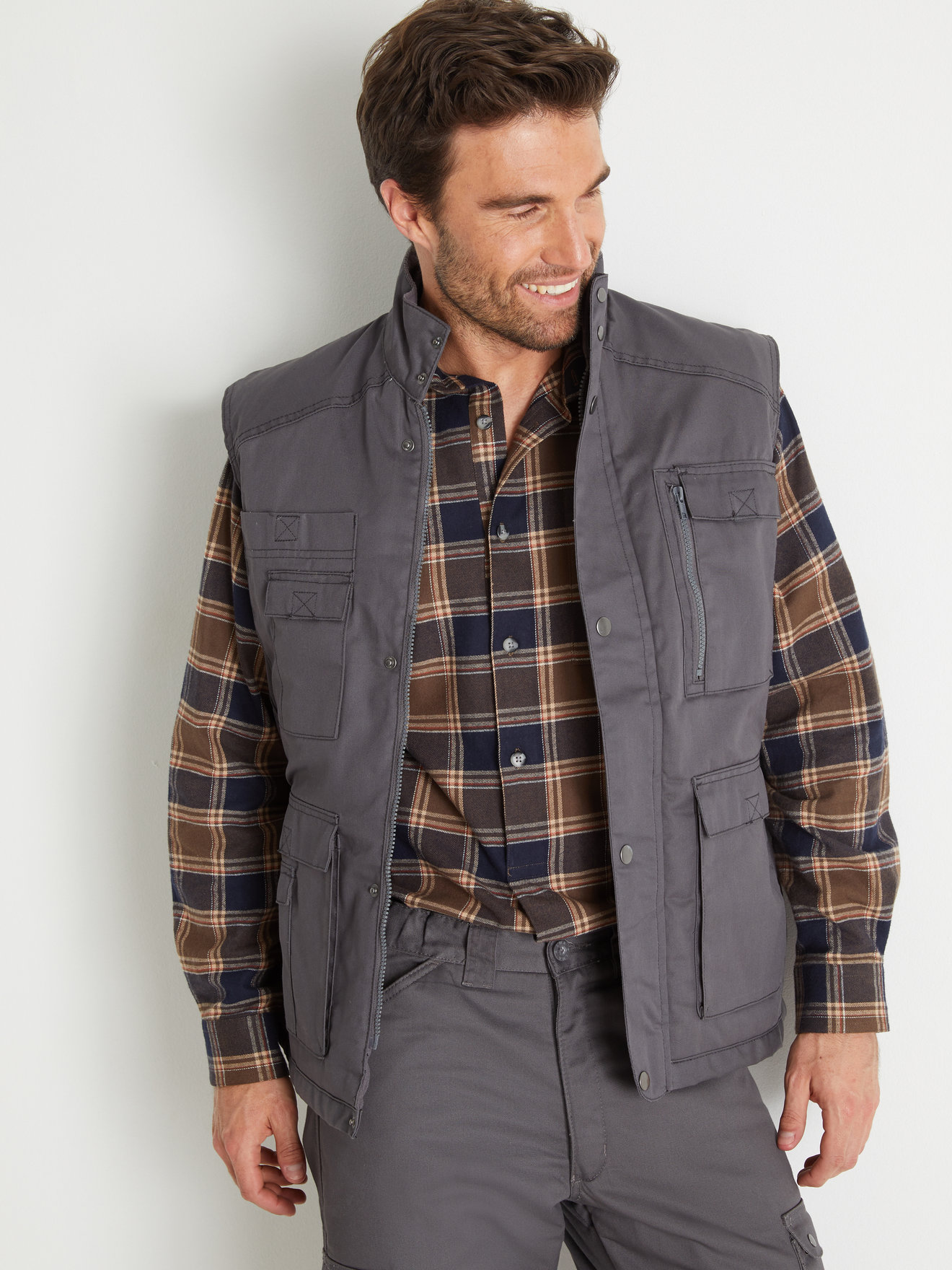 Blouson sans manches multipoches doublé