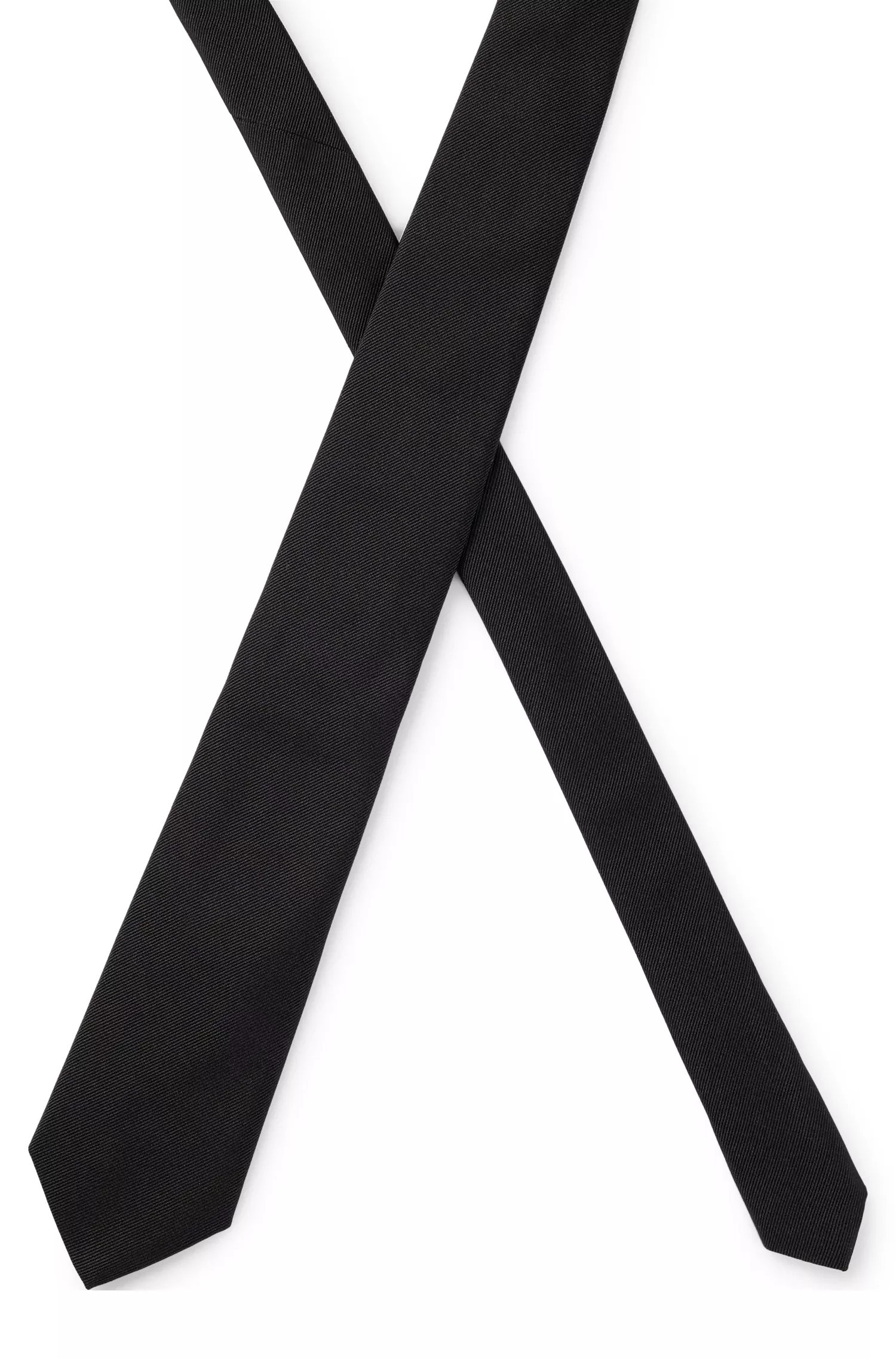 Gravata preta formal BOSS em jacquard de seda.