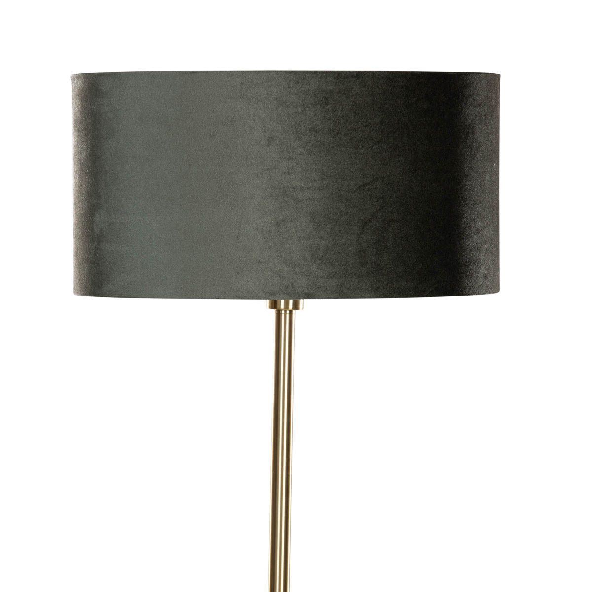 Tafellamp messing met ovale velours kap groen 35cm - Simplo