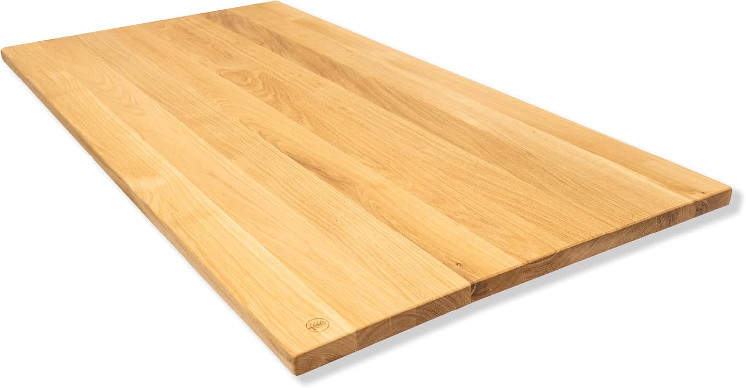 Tischplatte Schreibtischplatte Eiche Massivholz gerade Kanten (160 x 60 cm)