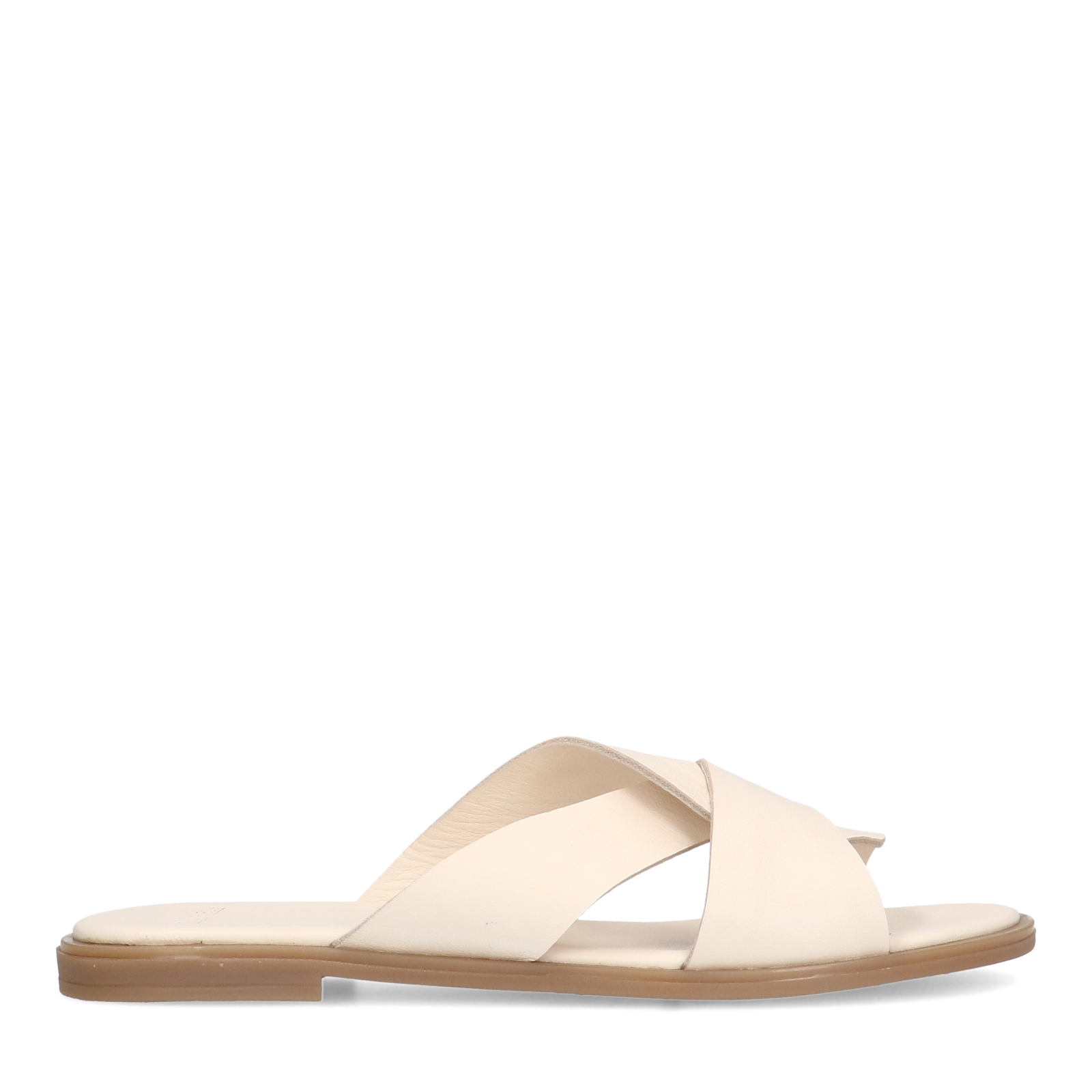 Witte leren slippers