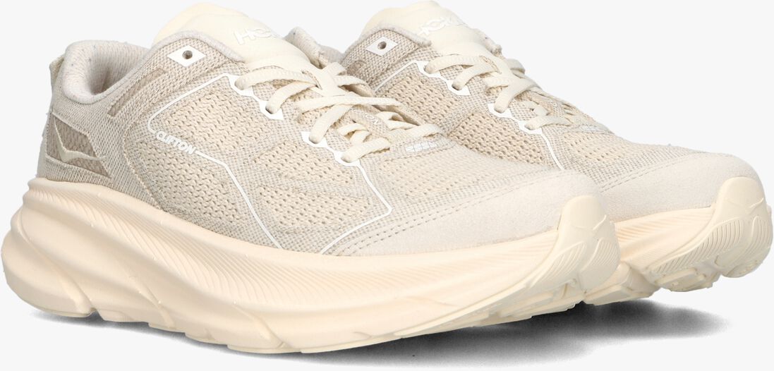 ecru hoka lage sneakers clifton one9