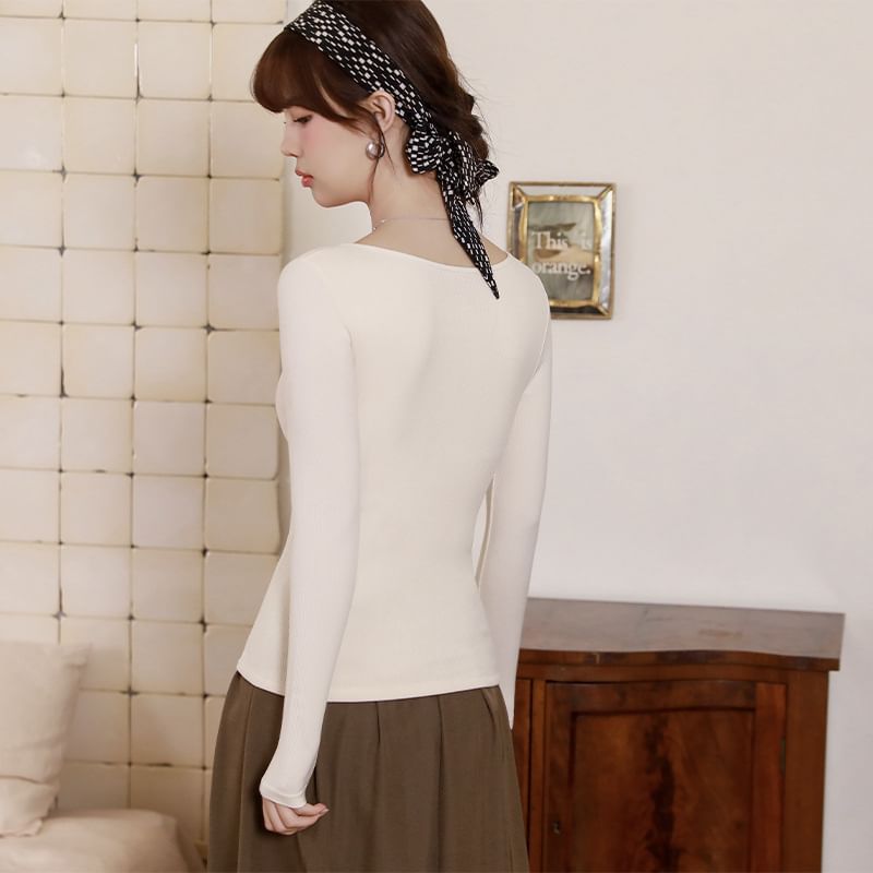 meirology - Thermisch T-shirt / tanktop met lange mouwen en ronde hals
